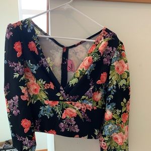 Vixen Bawdy blouse in Black Vintage Floral